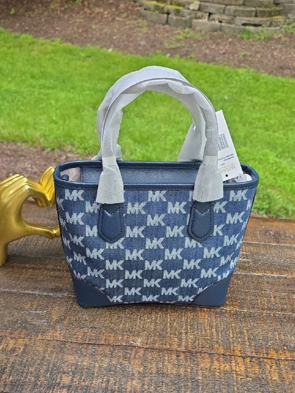 Michael Kors Blue MK Signature Small Tote - Picture 3 of 7